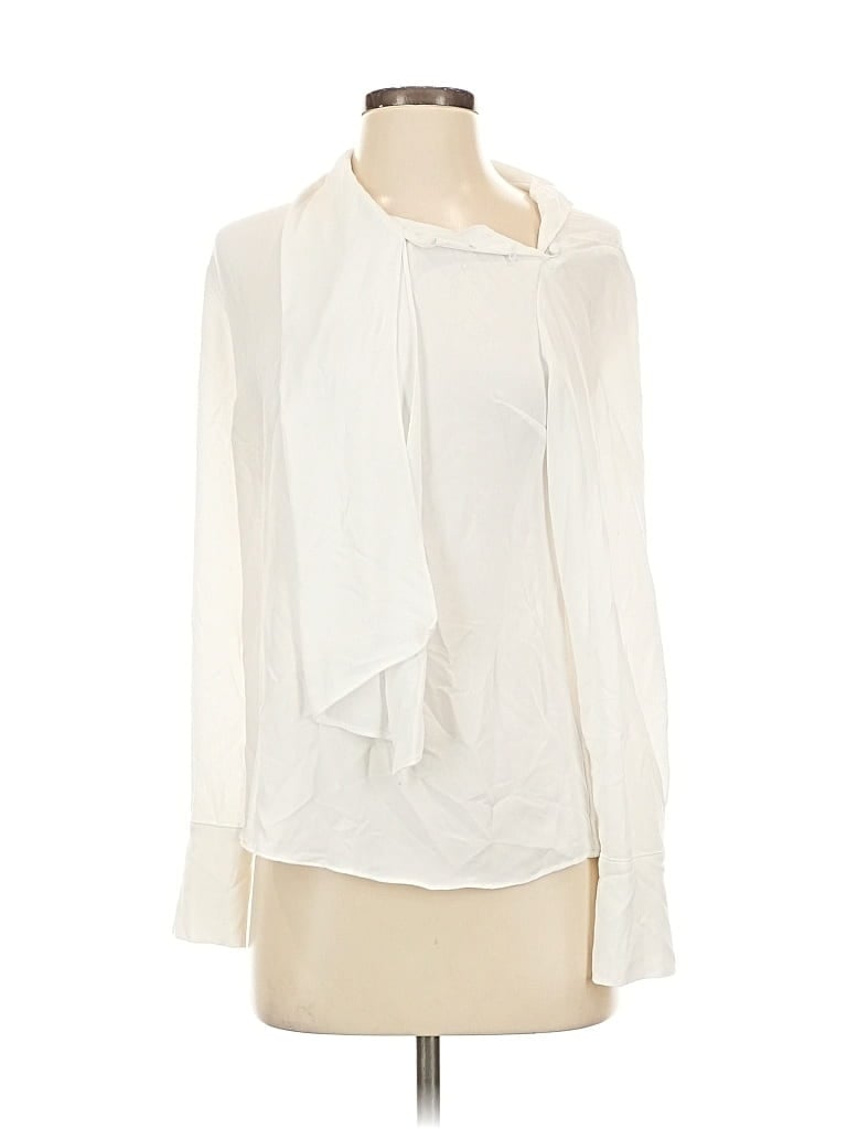 Pre-owned Forever 21 Contemporary Long Sleeve Blouse In White