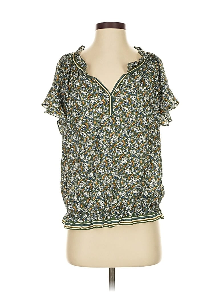 MAX STUDIO Pre-owned Short Sleeve Blouse In Green