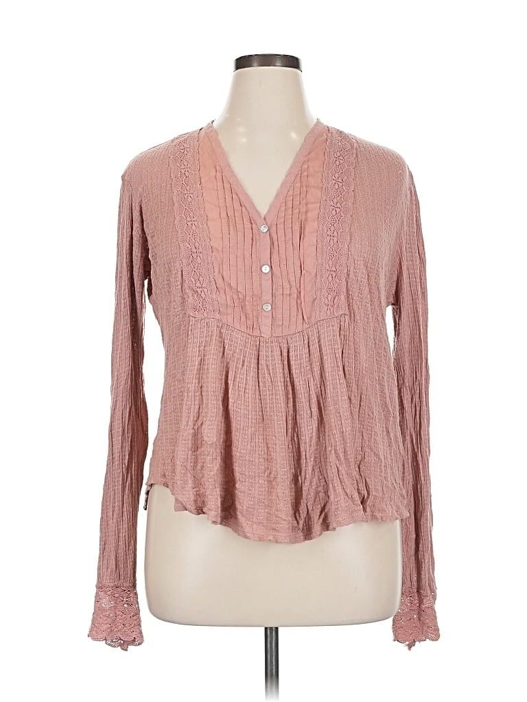 Pre-owned Lucky Brand Long Sleeve Blouse In Pink