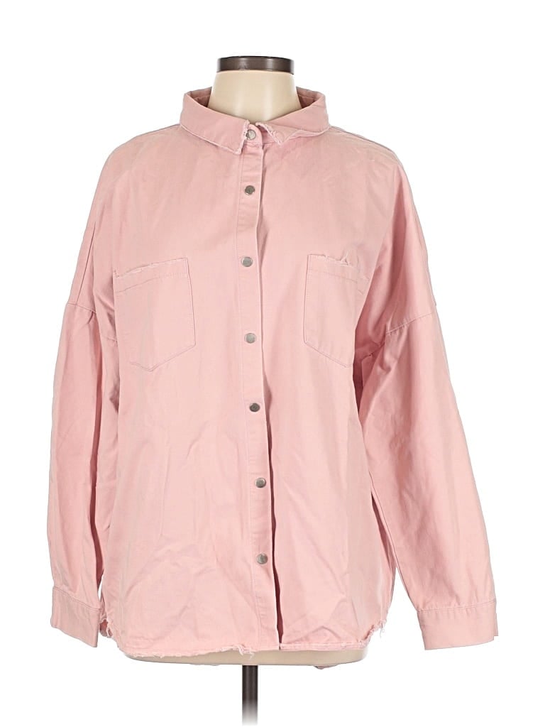Pre-owned Missguided Long Sleeve Button Down Shirt In Pink