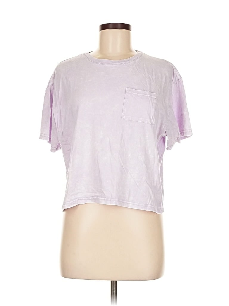 Pre-owned 7 For All Mankind Short Sleeve T-shirt In Purple