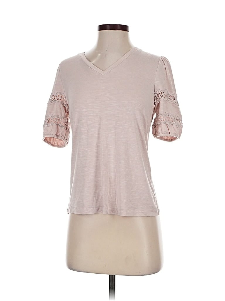 DANIEL RAINN Pre-owned Short Sleeve Top Pink V Neck Tops