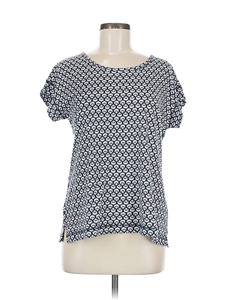 Pre-owned T By Talbots Short Sleeve Top Blue Square Neckline Tops