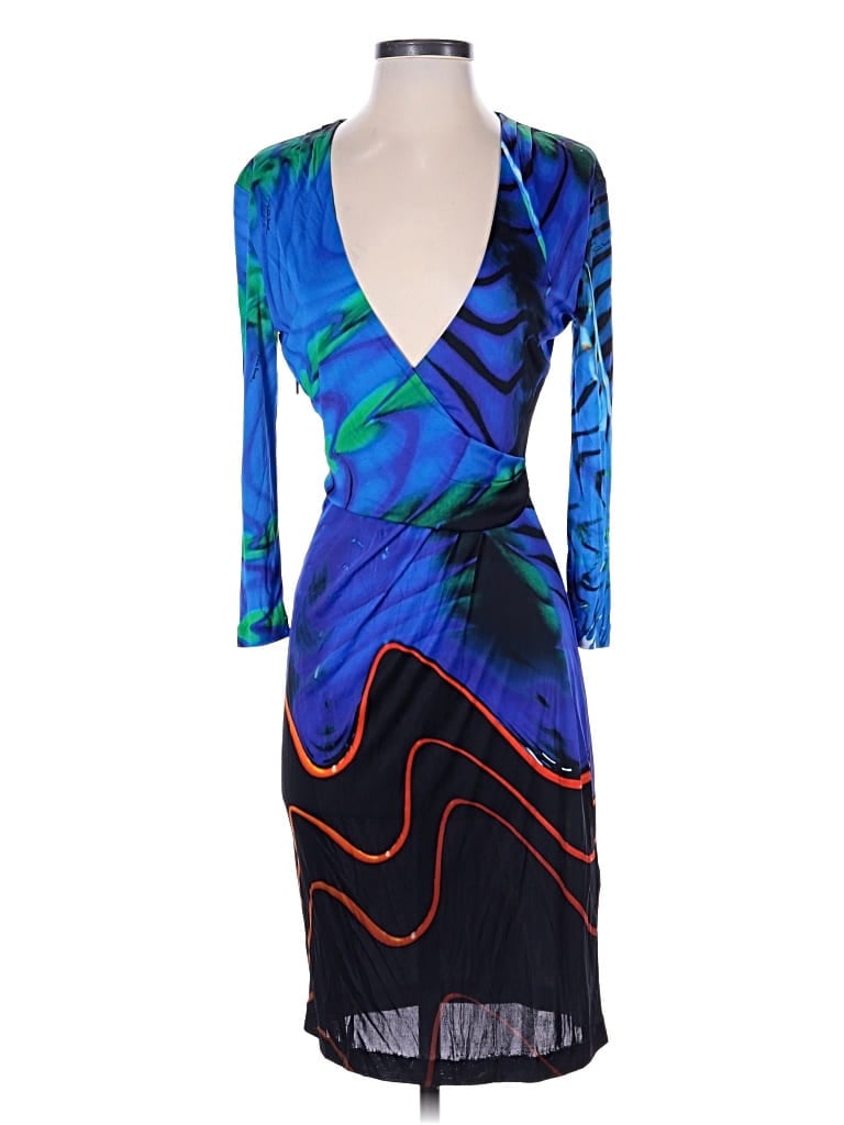 Click to view more detailed imagery on our partner's website Pre-owned Roberto Cavalli Cocktail Dress In Blue