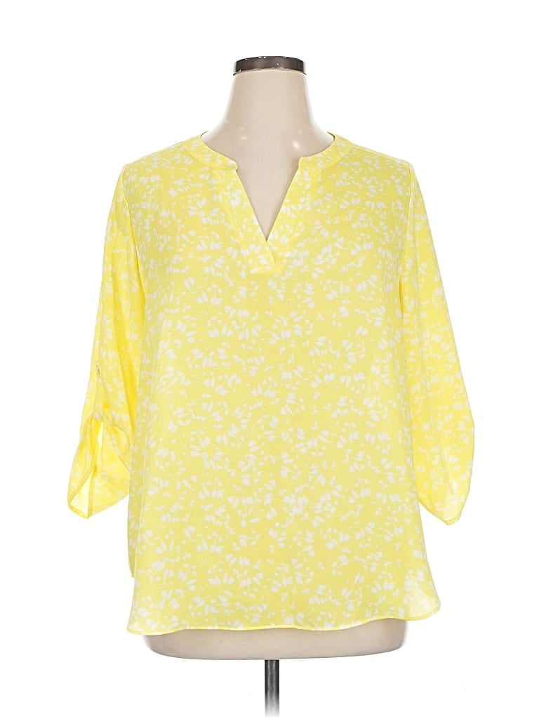 Chaus 3/4 Sleeve Blouse In Yellow