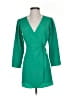 Topshop 100% Polyester Green Long Sleeve Blouse Size 2 - photo 1