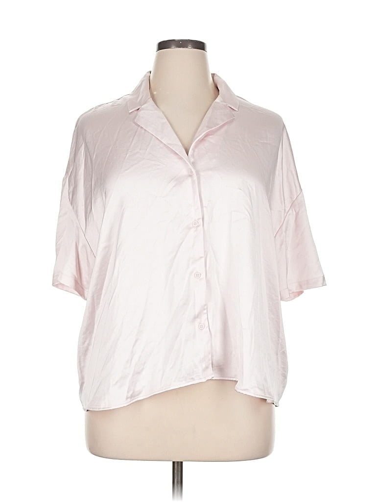 Pre-owned Express Short Sleeve Blouse In Pink