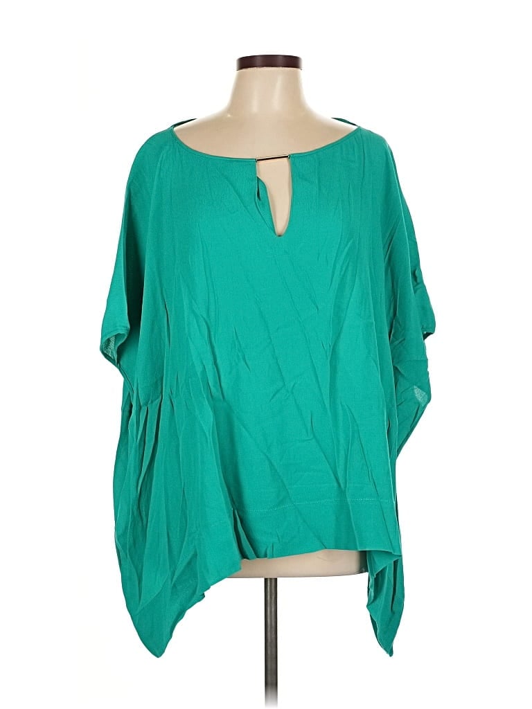 Pre-owned Diane Von Furstenberg 3/4 Sleeve Blouse In Blue