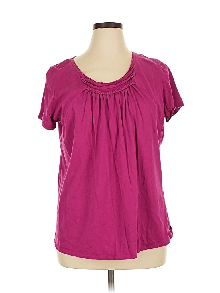 Pre-owned Laura Scott Short Sleeve Blouse In Purple