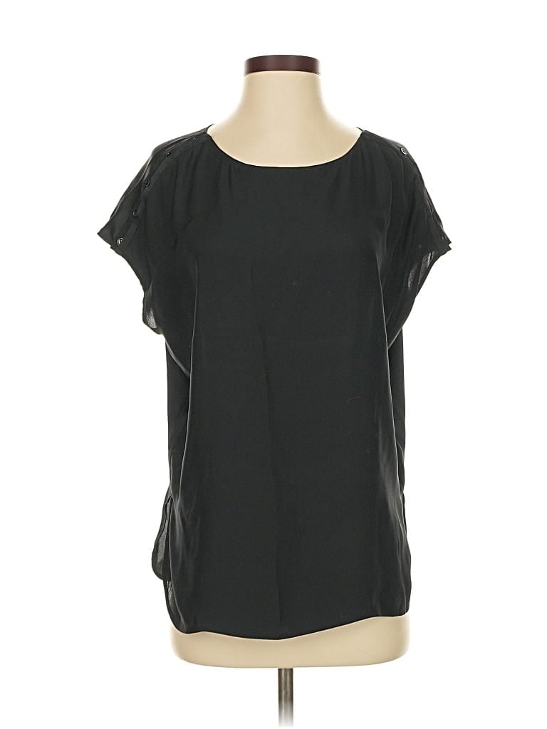 Pre-owned Vince Short Sleeve Blouse In Black