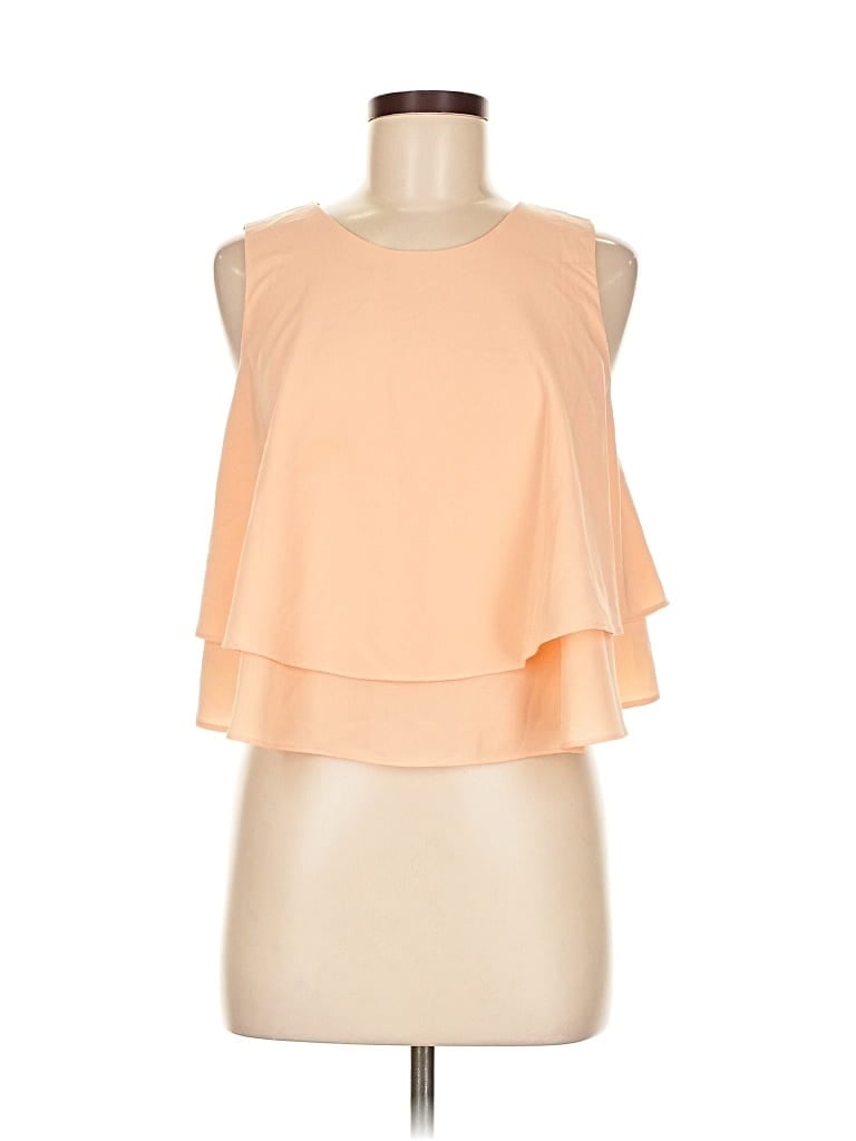 Pre-owned Zara Basic Sleeveless Blouse In Orange