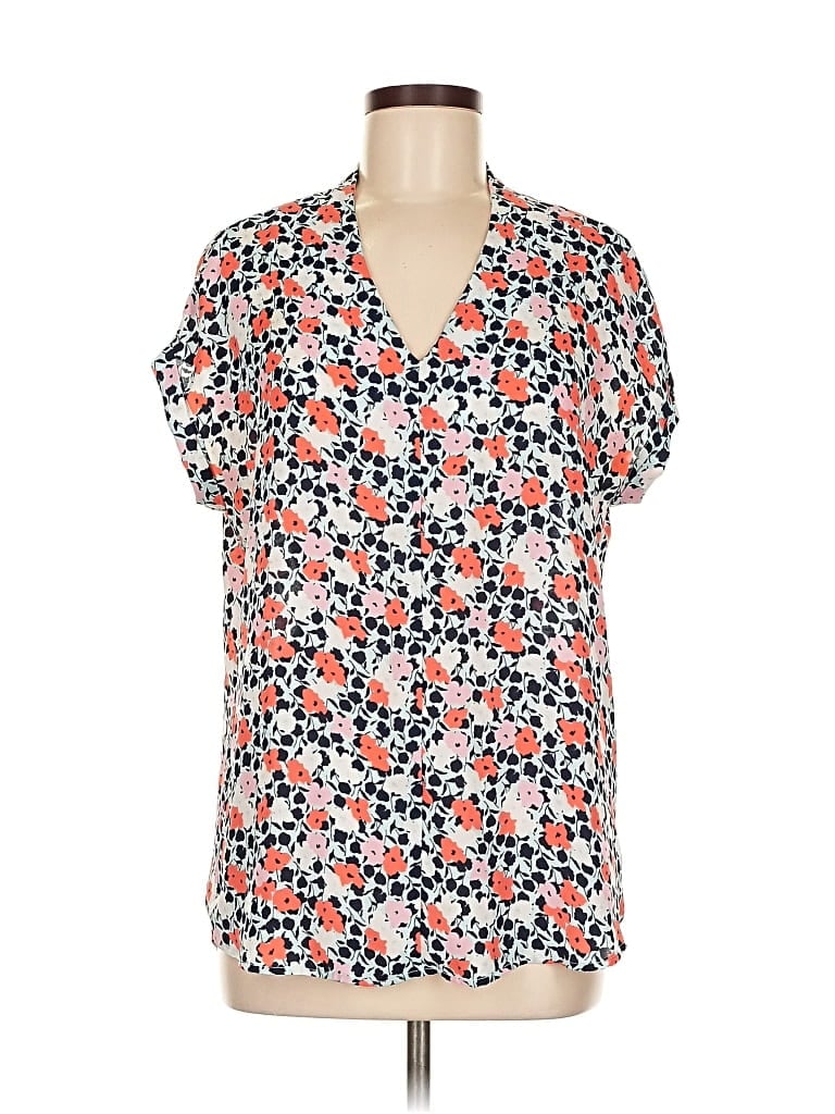Pre-owned Pleione Short Sleeve Blouse In Orange