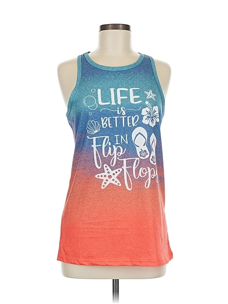 UNBRANDED Pre-owned Tank Top Orange Halter Neckline Tops