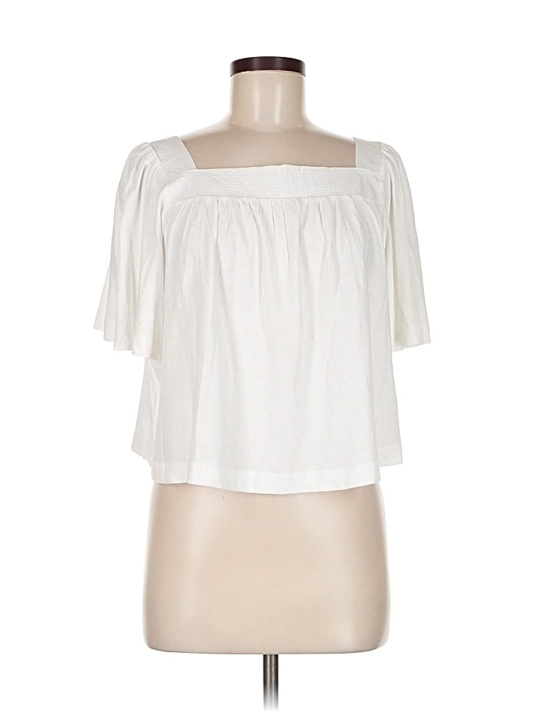 Click to view more detailed imagery on our partner's website Pre-owned Treasure & Bond Short Sleeve Blouse In White