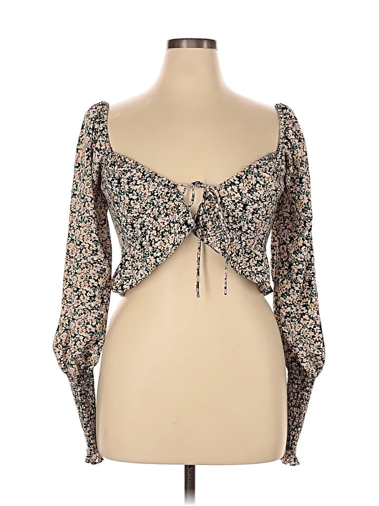 Pre-owned Lush 3/4 Sleeve Blouse In Yellow