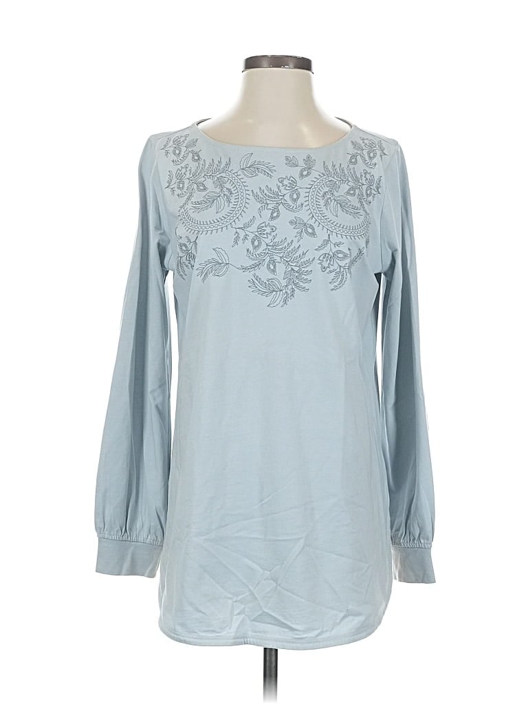 Pre-owned Purejill Long Sleeve Blouse In Blue