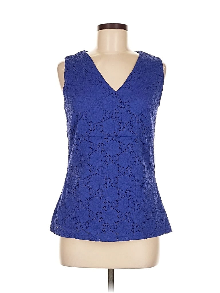 Pre-owned Croft & Barrow Sleeveless Blouse In Blue