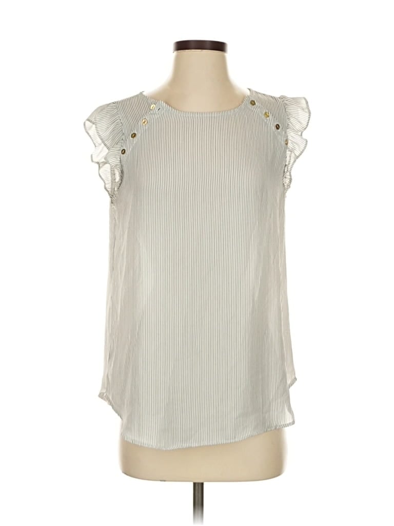 Pre-owned Ann Taylor Loft Sleeveless Blouse In White