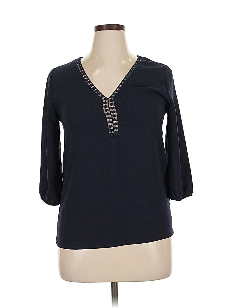 Pre-owned Everly Long Sleeve Blouse In Blue