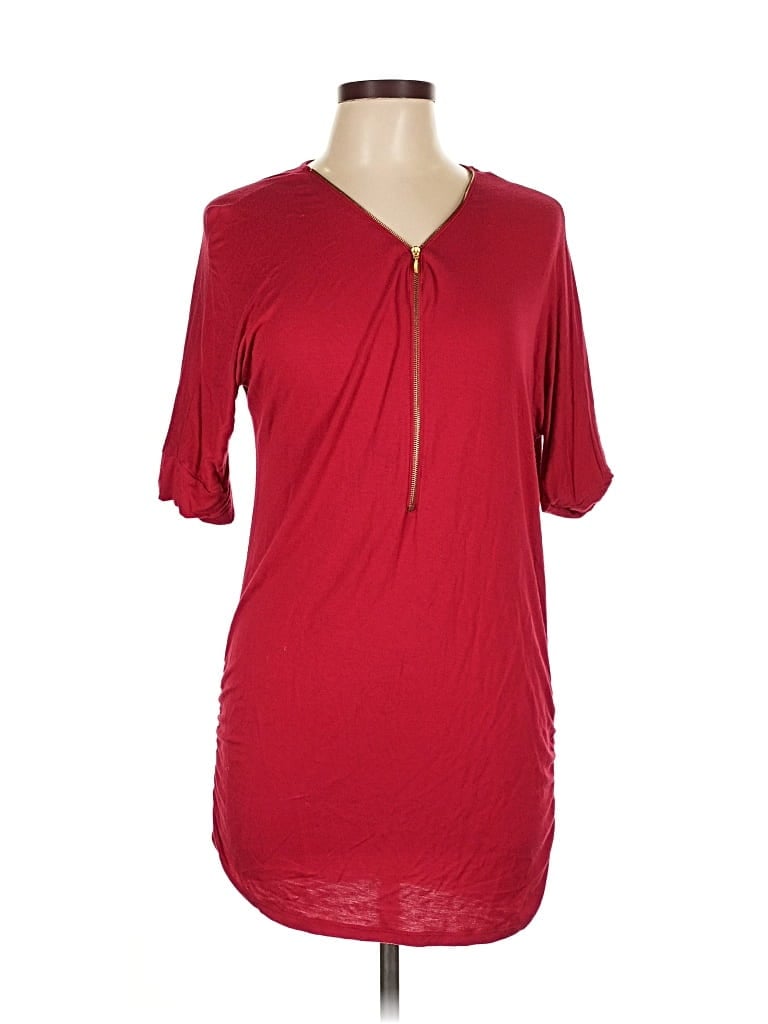Pre-owned Zenana Casual Dress In Burgundy