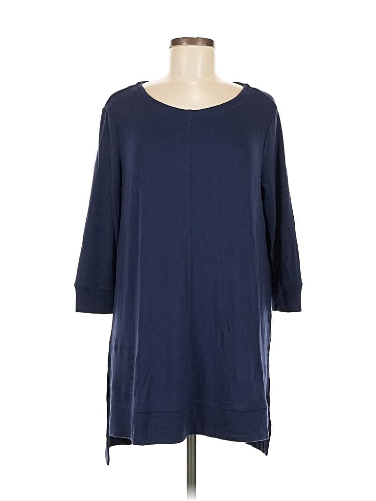 Click to view more detailed imagery on our partner's website Pre-owned Caslon 3/4 Sleeve Top Blue Boatneck Tops