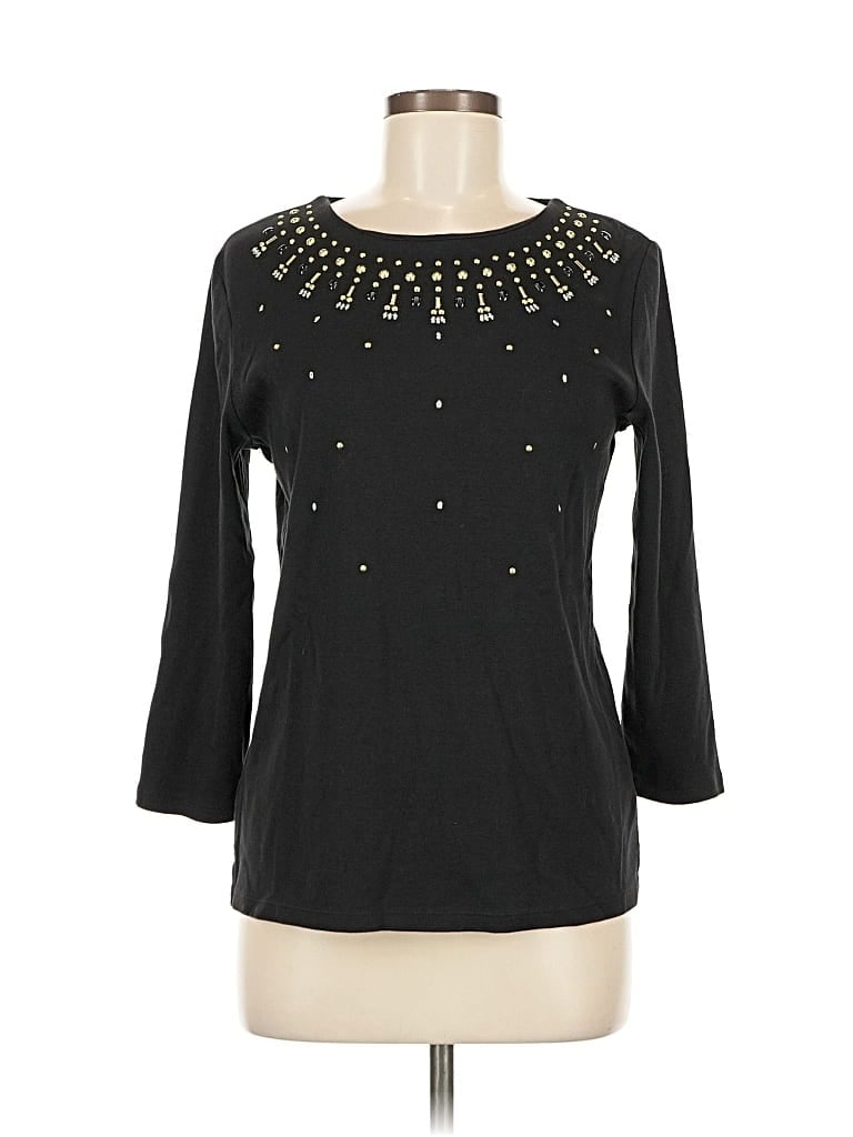 Pre-owned Rafaella Pullover Sweater In Black