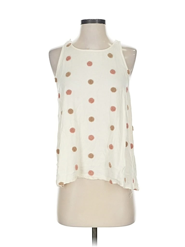 Pre-owned Mine Sleeveless Blouse In White