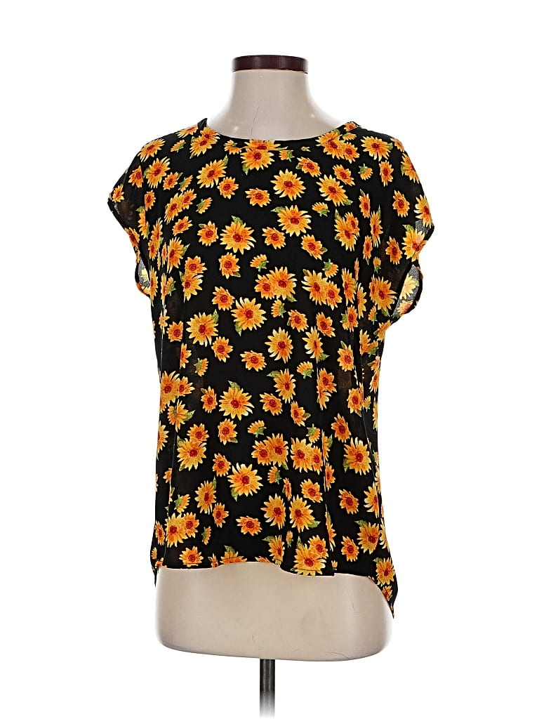 Pre-owned Pleione Short Sleeve Blouse In Yellow