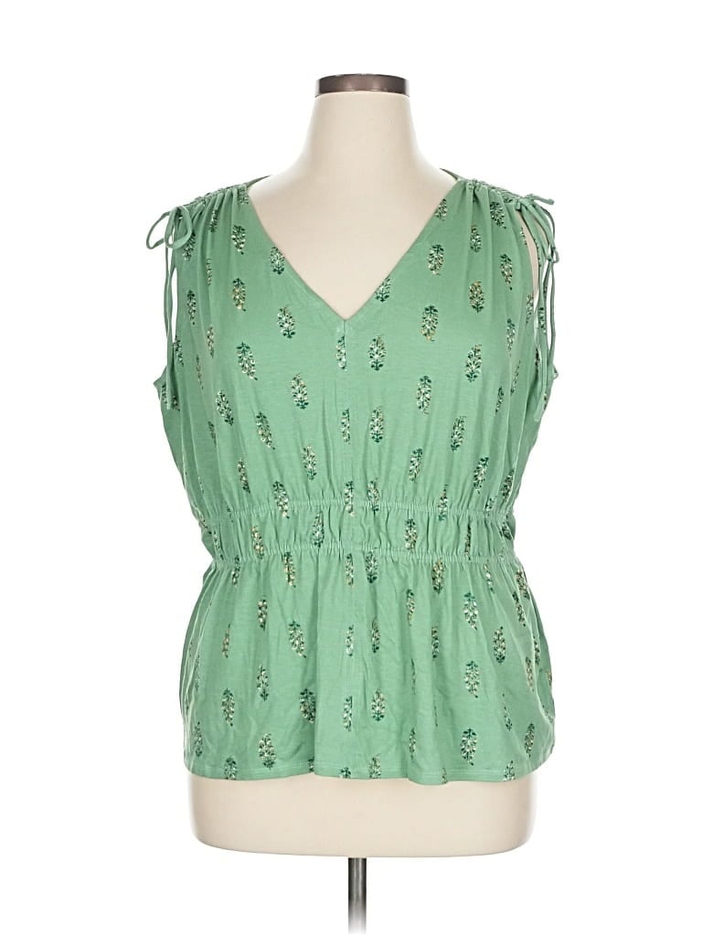 Pre-owned Wonderly Sleeveless Blouse In Green