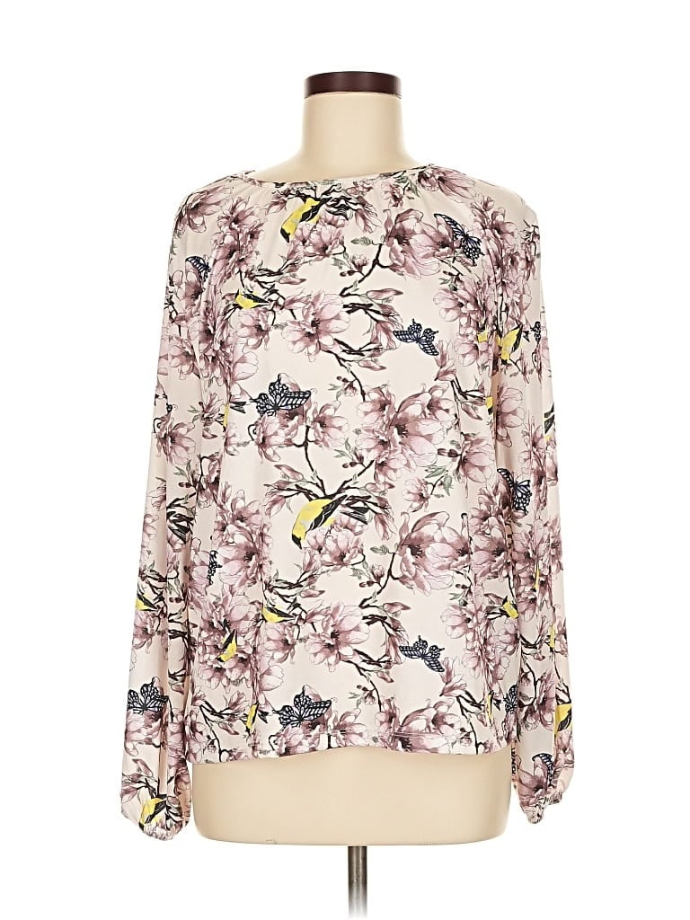Pre-owned H&m Long Sleeve Blouse In Pink