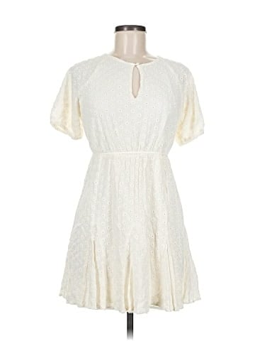 Madewell Eyelet Tassel-Tie Mini Dress (view 1)