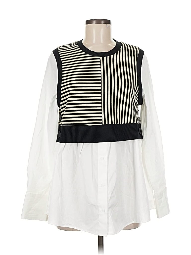 MAEVE Pre-owned Long Sleeve Blouse In White