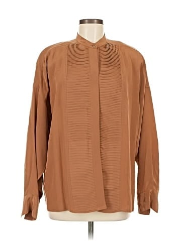 Linda Allard Ellen Tracy Long Sleeve Silk Top (view 1)
