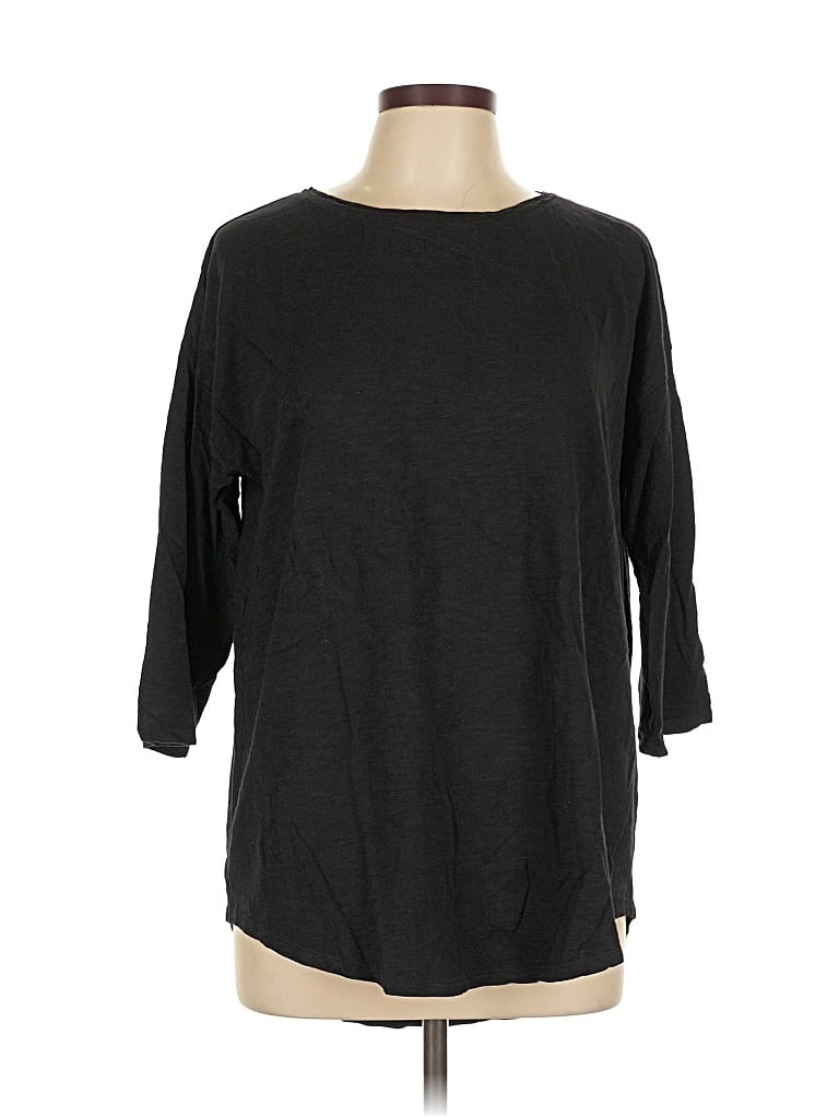 Pre-owned Chico's 3/4 Sleeve T-shirt In Black