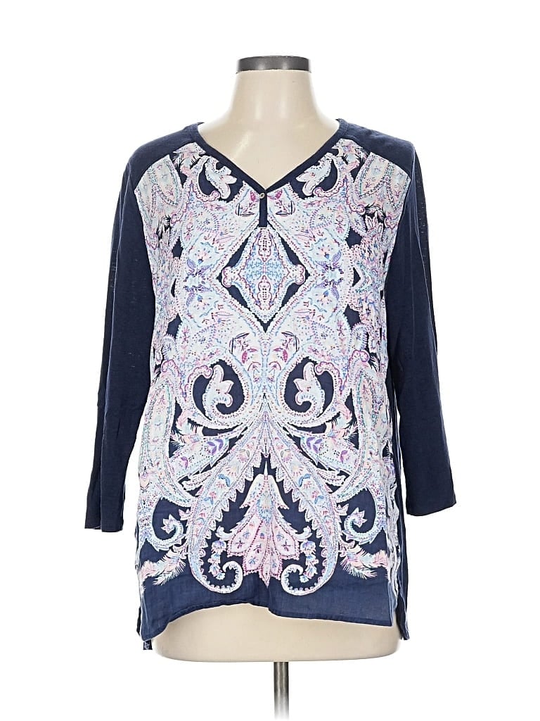 Click to view more detailed imagery on our partner's website Pre-owned Chico's 3/4 Sleeve T-shirt In Blue