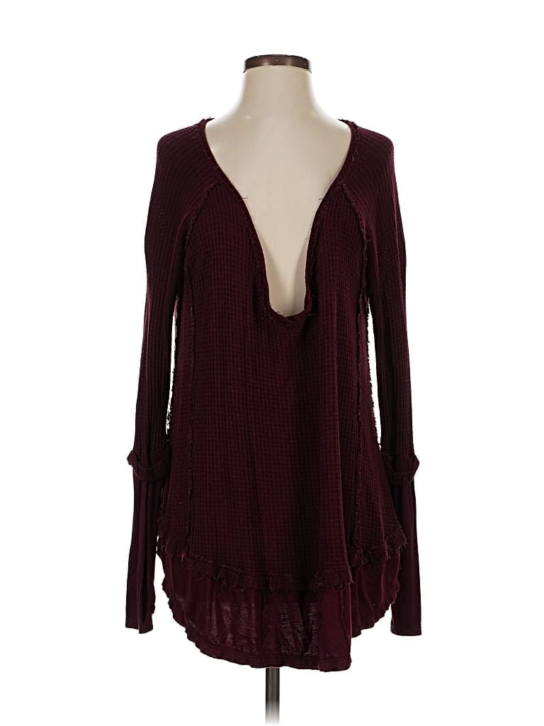 Pre-owned We The Free Pullover Sweater In Burgundy