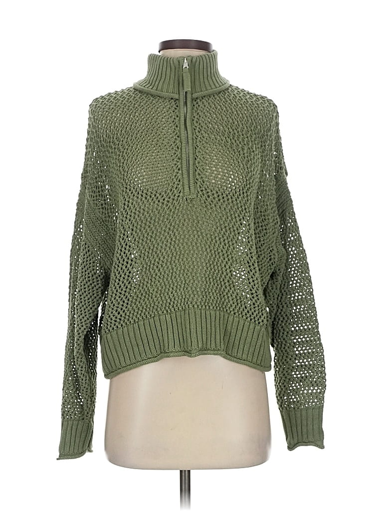 Pre-owned Aerie Turtleneck Sweater In Green