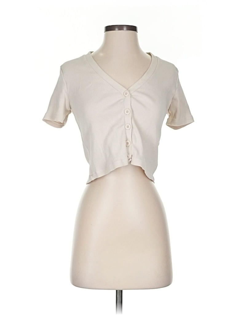 Pre-owned Amo Short Sleeve Turtleneck In White