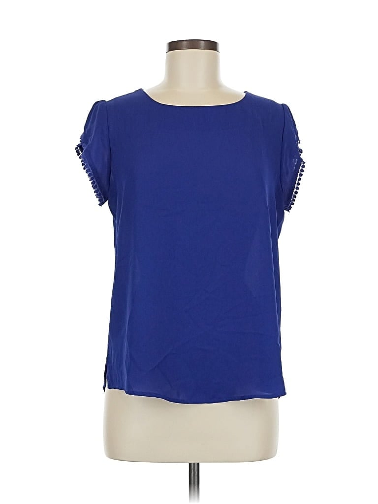 Pre-owned Fun2fun Short Sleeve Top Blue Cold Shoulder Neckline Tops