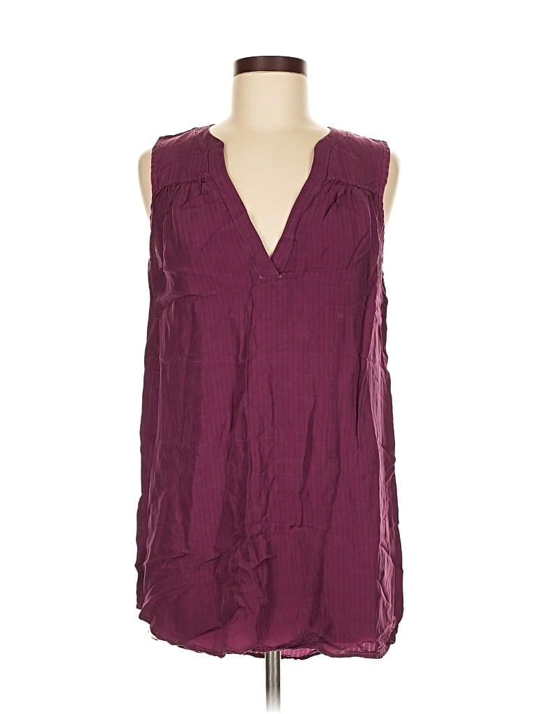 Pre-owned Ella Moss Sleeveless Blouse In Burgundy