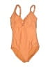 Sunseeker Solid Orange One Piece Swimsuit Size 10 - photo 1