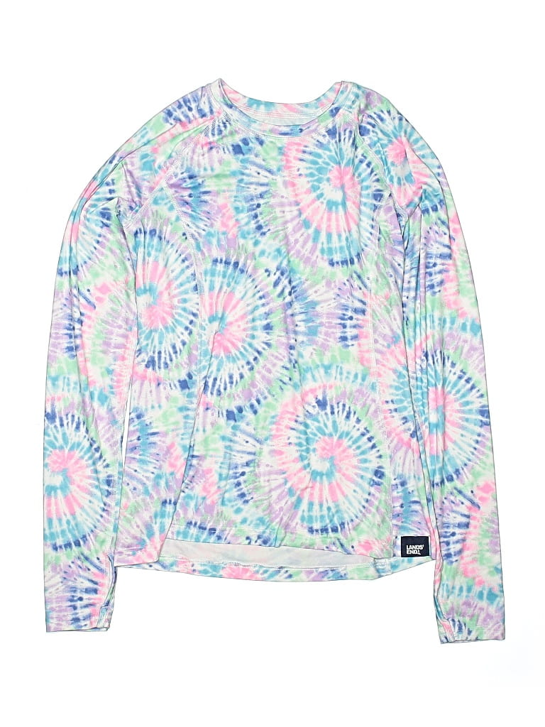 Pre-owned Lands' End Kids' Rash Guard In Blue