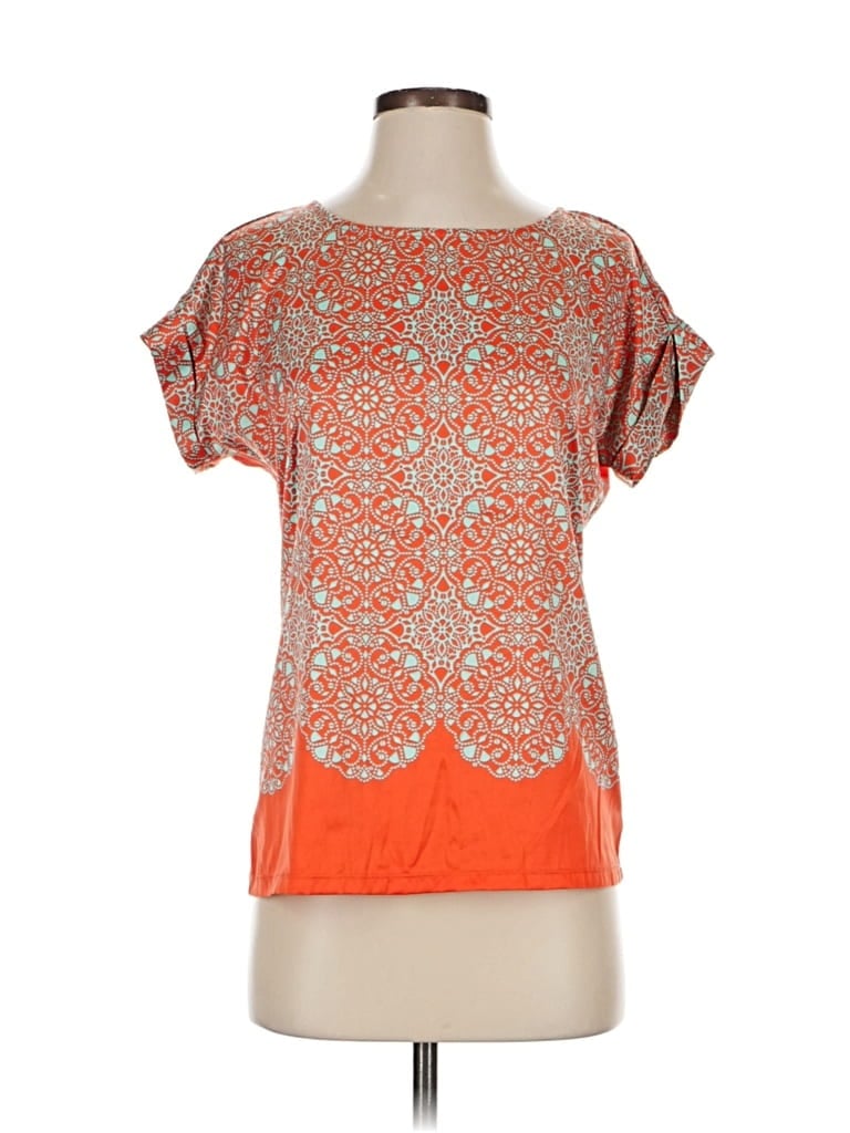 Pre-owned The Limited Short Sleeve Blouse In Orange