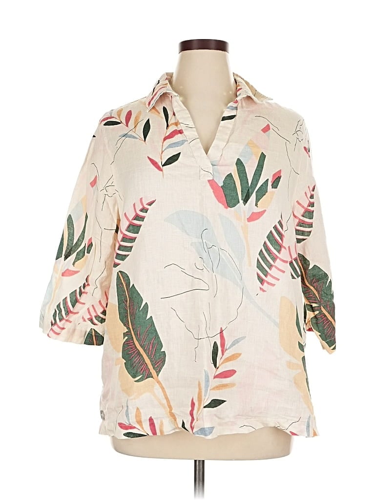 Pre-owned Cynthia Rowley 3/4 Sleeve Button Down Shirt In White