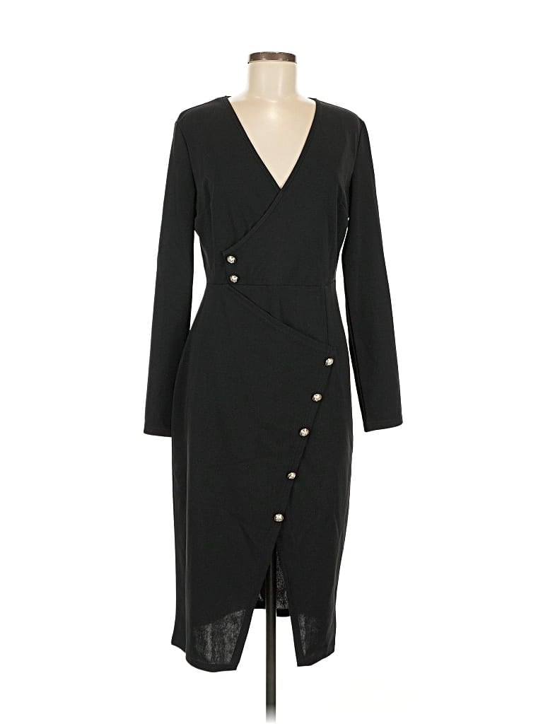 Pre-owned Shein Casual Dress In Black