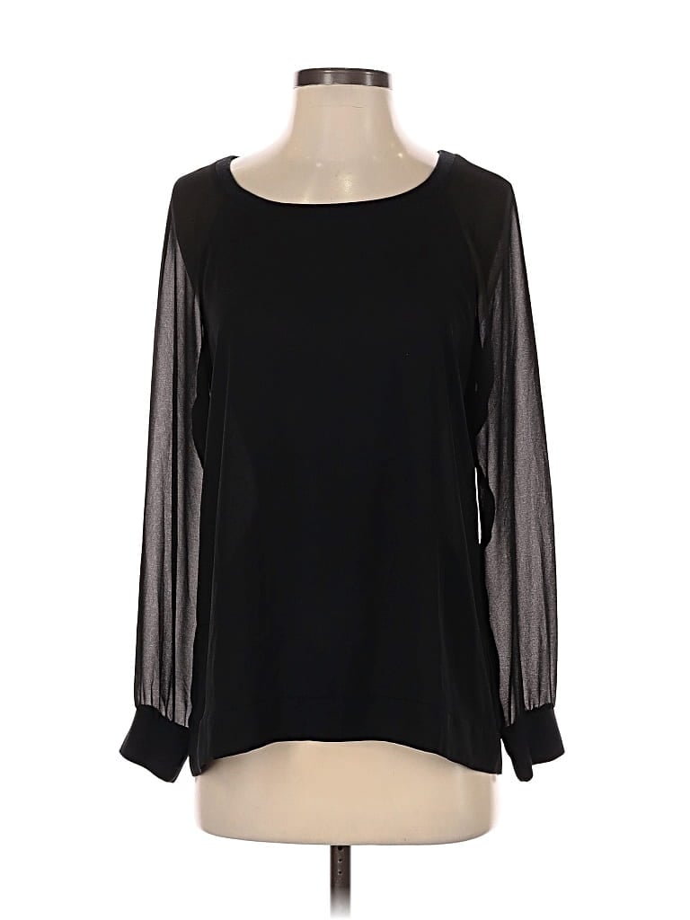 Pre-owned Ann Taylor Loft Long Sleeve Blouse In Black