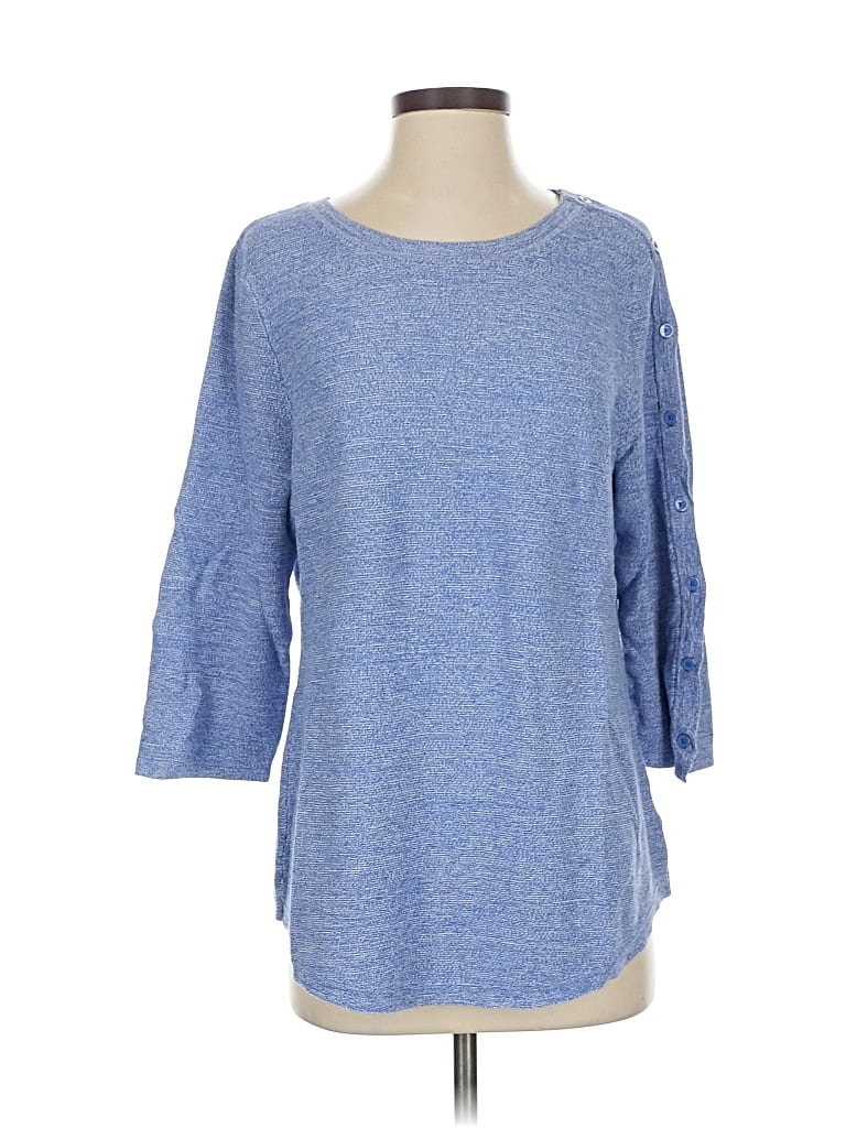 Pre-owned Talbots 3/4 Sleeve T-shirt In Blue