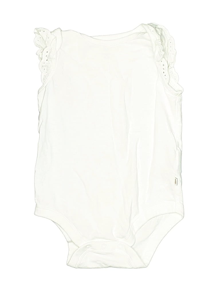 Pre-owned Baby Gap Babies' Short Sleeve Onesie In White