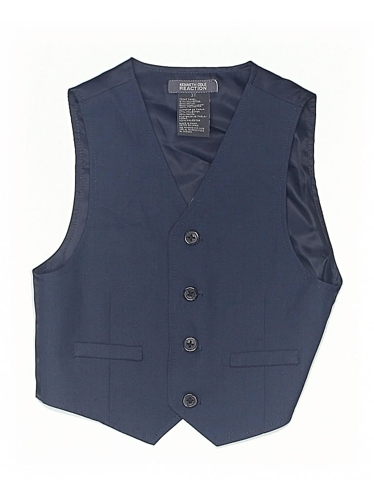 Pre-owned Kenneth Cole Reaction Kids' Tuxedo Vest In Blue