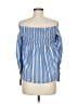 Pinko 100% Cotton Blue 3/4 Sleeve Blouse Size 6 - photo 2